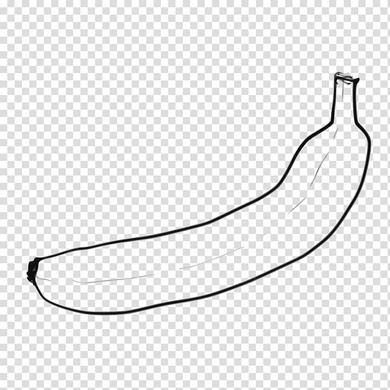 Banana Coloring book Open Line art, banana transparent background PNG clipart