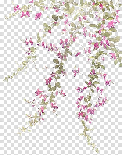 pink flowers illustration, Computer file, Full of flowers transparent background PNG clipart