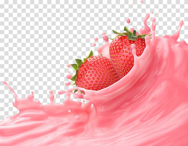 strawberries and drink illustration, Strawberry juice Frutti di bosco, Strawberry juice transparent background PNG clipart