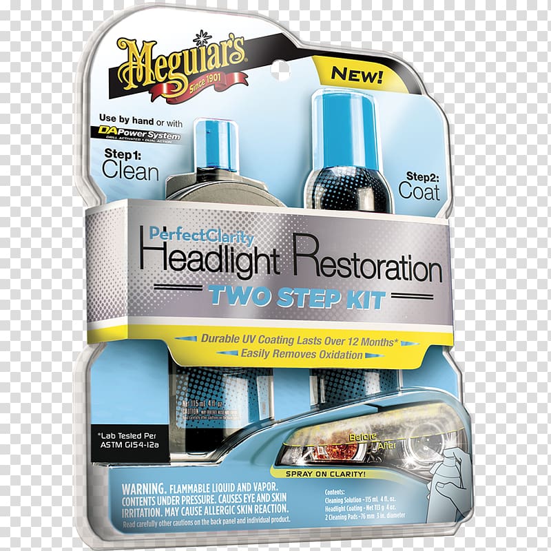 Car Meguiar\'s G3000 Heavy Duty Headlight Restoration Kit Plastic headlight restoration Meguiars G2000 Perfect Clarity Two Step Headlight Restoration Kit, car transparent background PNG clipart