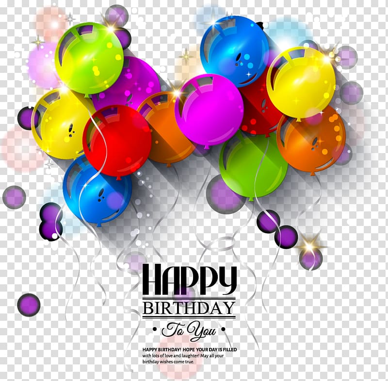 Happy Birthday , Birthday Greeting card Balloon Illustration, Happy Birthday theme transparent background PNG clipart