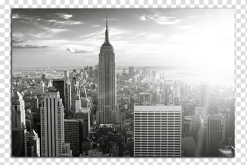 Manhattan Mural Skyline Wall decal , city building transparent background PNG clipart