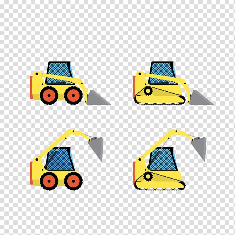 Heavy equipment Bulldozer Machine Loader, Small yellow excavator construction machinery transparent background PNG clipart
