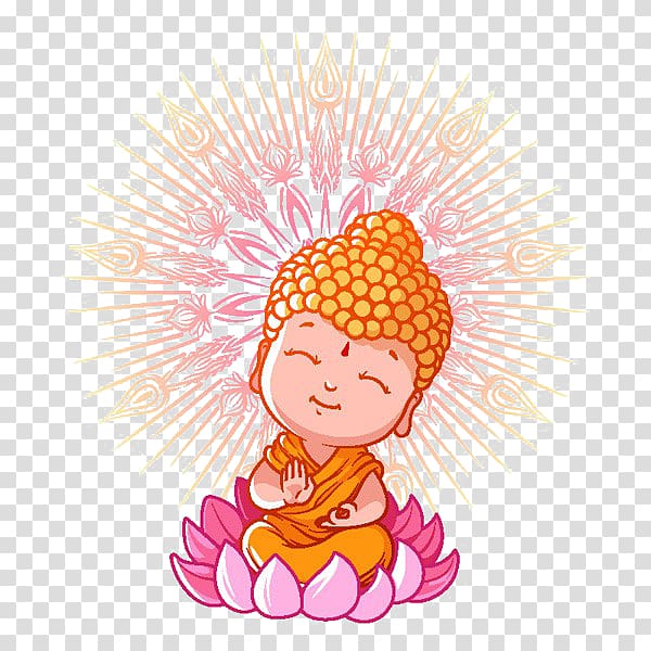 Gautama Buddha illustration, Buddhism Cartoon Buddhist meditation Illustration, Hand drawn smiling Buddha transparent background PNG clipart