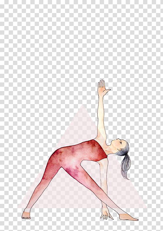 Yoga Trikonasana Drawing Illustration, Yoga transparent background PNG clipart