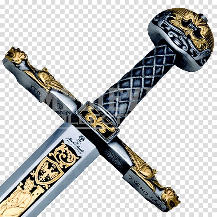 Sword King Arthur Holy Roman Empire Joyeuse Excalibur, Sword transparent background PNG clipart