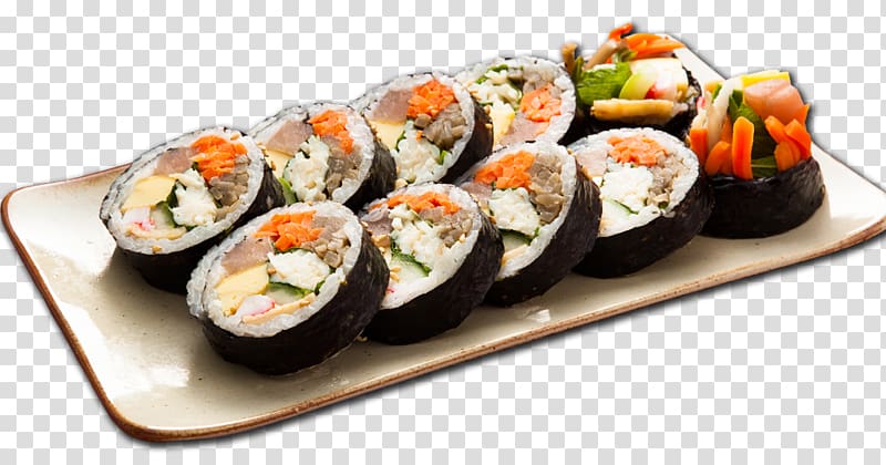 Gimbap Korean cuisine Bibimbap Naengmyeon Bibim-guksu, sushi transparent background PNG clipart