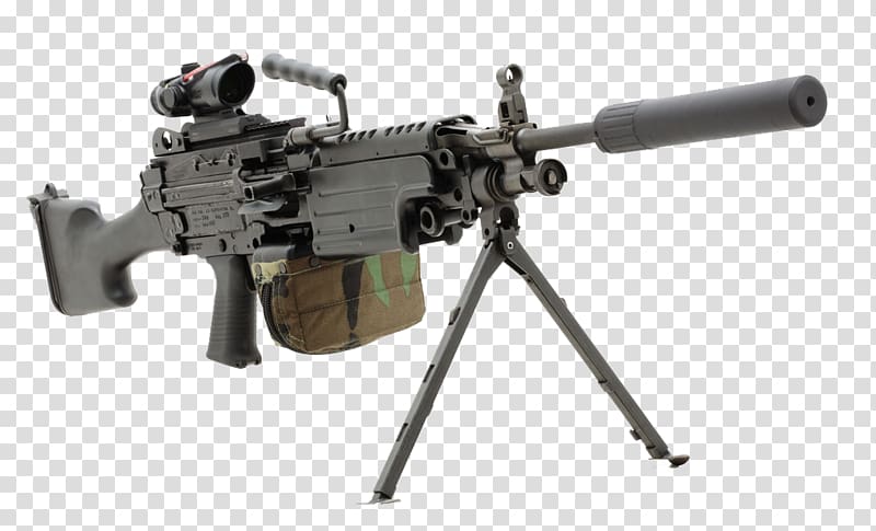 M249 light machine gun M27 Infantry Automatic Rifle Firearm, machine gun transparent background PNG clipart