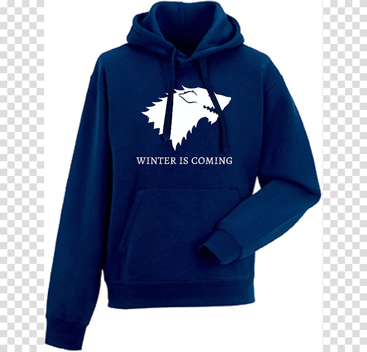 Hoodie Winter Is Coming T-shirt Bluza House Stark, Winter Is Coming transparent background PNG clipart