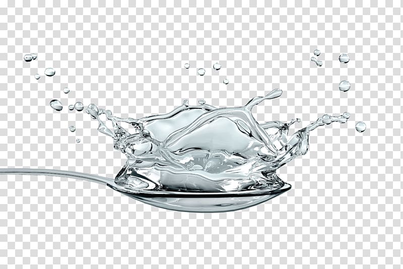 Water Filter Spoon Drop, Simple silver spoon splash pattern transparent background PNG clipart