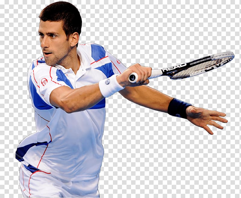 man holding black Head tennis racket, Novak Djokovic Playing transparent background PNG clipart