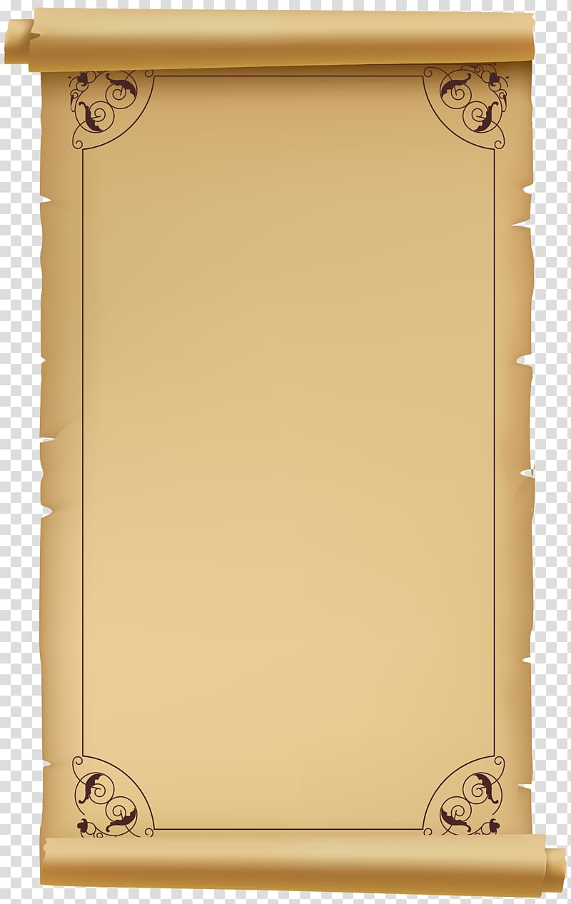empty brown scroll, Scroll transparent background PNG clipart
