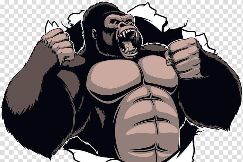 King Kong illustration, Gorilla King Kong Ape Cartoon, gorilla transparent background PNG clipart