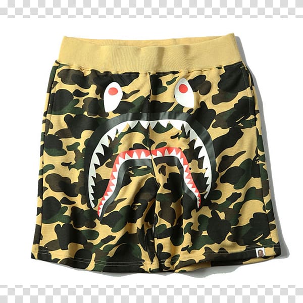 Trunks T-shirt A Bathing Ape Shark Shorts, bathing ape transparent background PNG clipart