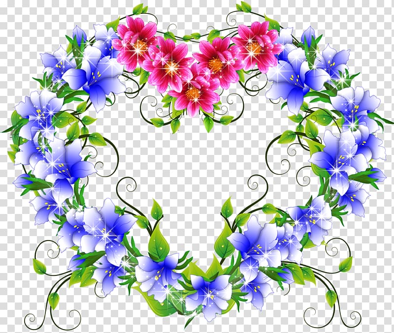 Cut flowers Heart Blue rose, flower heart transparent background PNG clipart