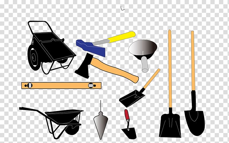 Architectural engineering Illustration, Shovels and other tools carts ax transparent background PNG clipart
