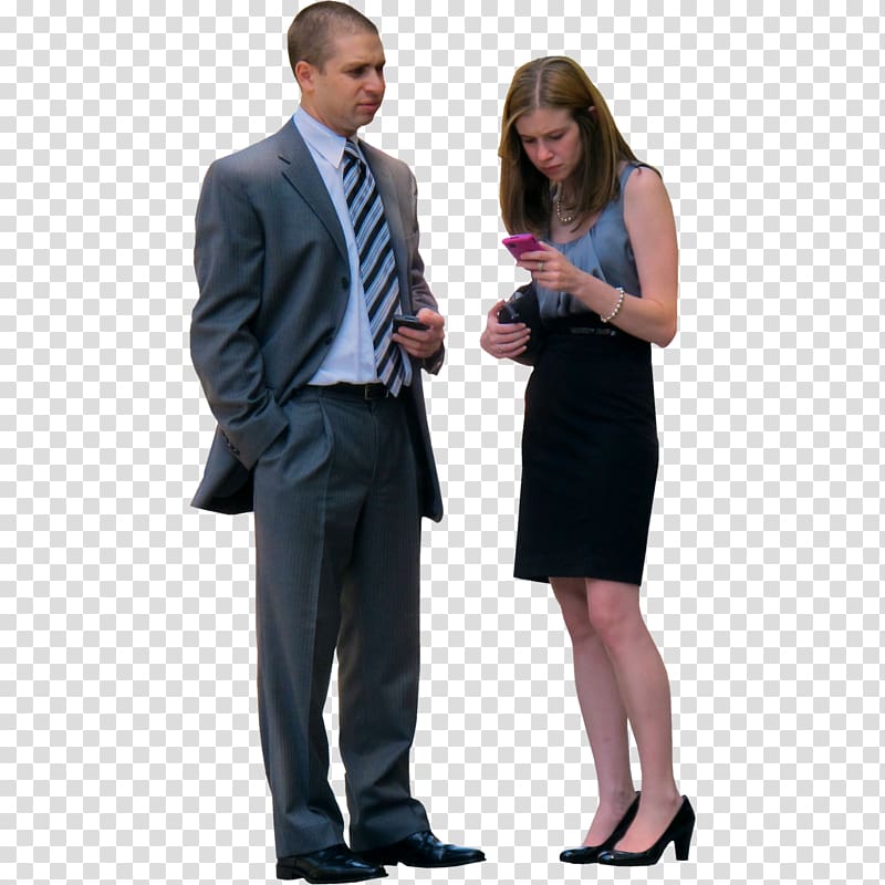 Computer Icons People , People Free, man in black notched lapel blazer standing beside woman using smartphone transparent background PNG clipart