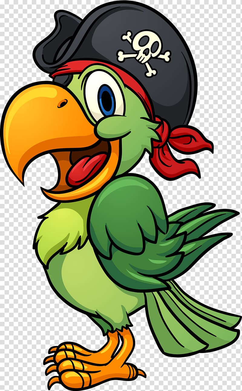 Pirate Parrot , cartoon logo transparent background PNG clipart