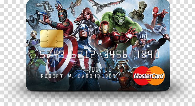 Credit card Marvel Cinematic Universe Mastercard Marvel Comics Debit card, Double Sided Business Card transparent background PNG clipart