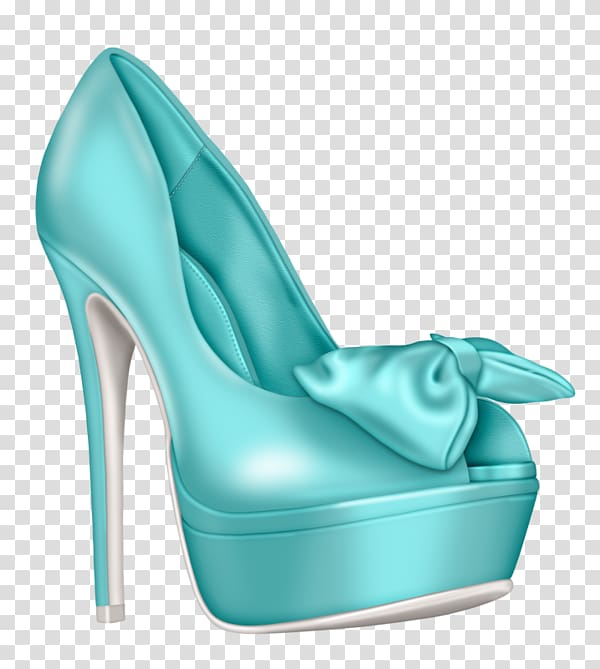 unpaired teal peep-toe stiletto shoe , Cyan Shoe High-heeled footwear , Cyan Ms. heels transparent background PNG clipart