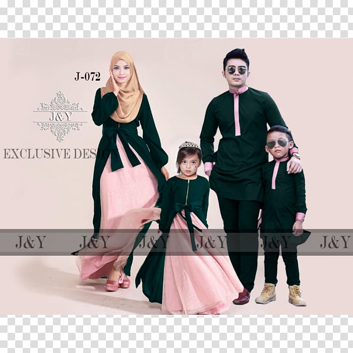 Baju Kurung Baju Melayu Robe Sleeve Lace, family fashion transparent background PNG clipart