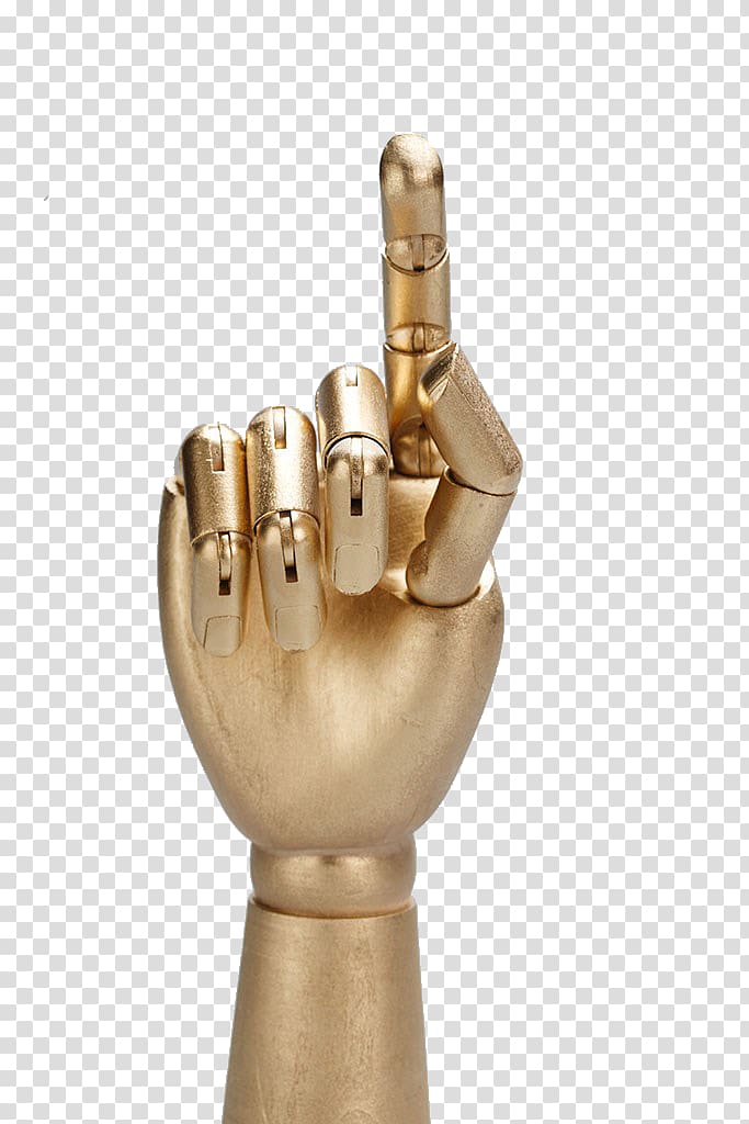 Finger Robotic arm Hand, Gold robot hand transparent background PNG clipart