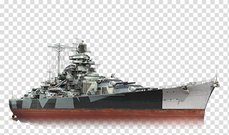 Heavy cruiser German battleship Tirpitz World of Warships German battleship Bismarck Dreadnought, Ship transparent background PNG clipart