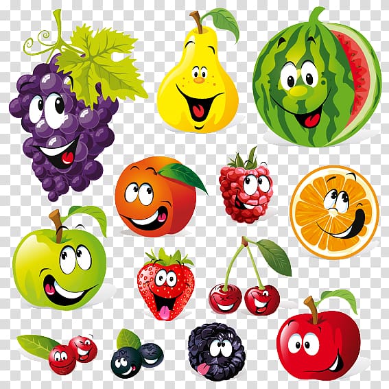 assorted-color fruits illustrations, Vegetable Fruit Cartoon , vegetables transparent background PNG clipart