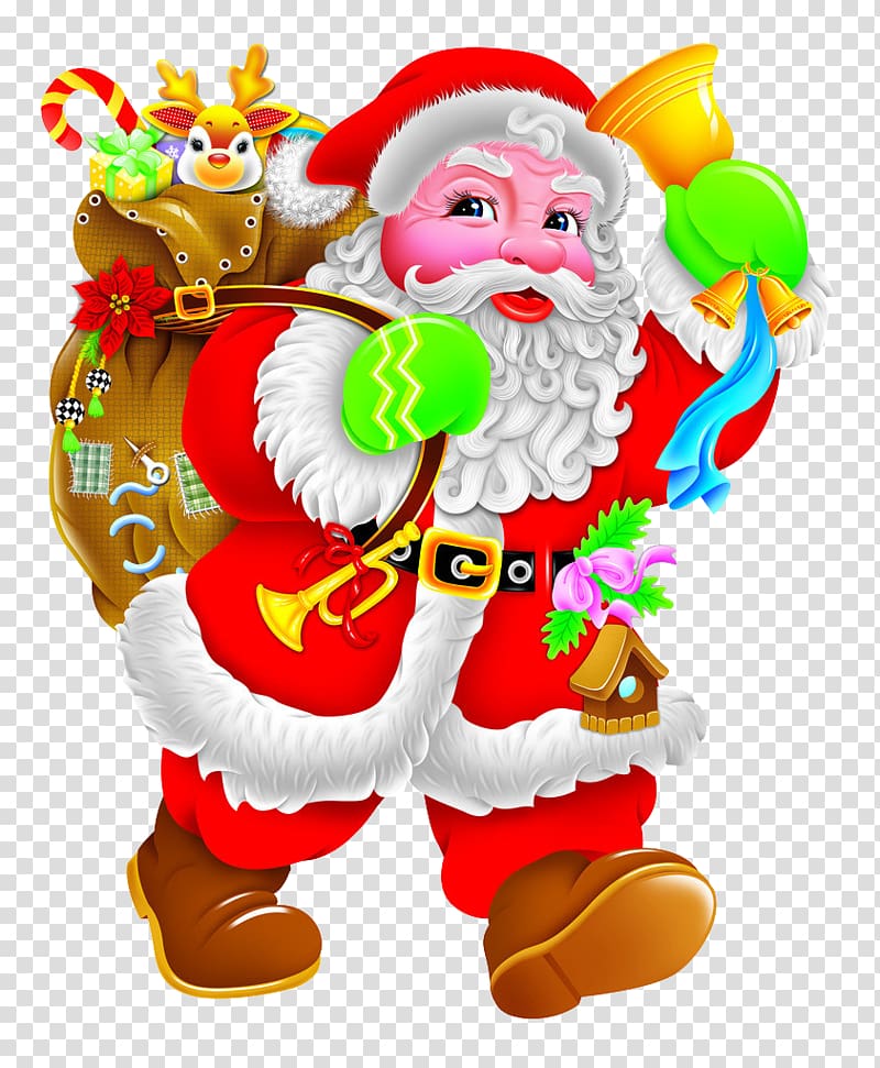 Santa Claus Gift Christmas tree, Santa gifts transparent background PNG clipart