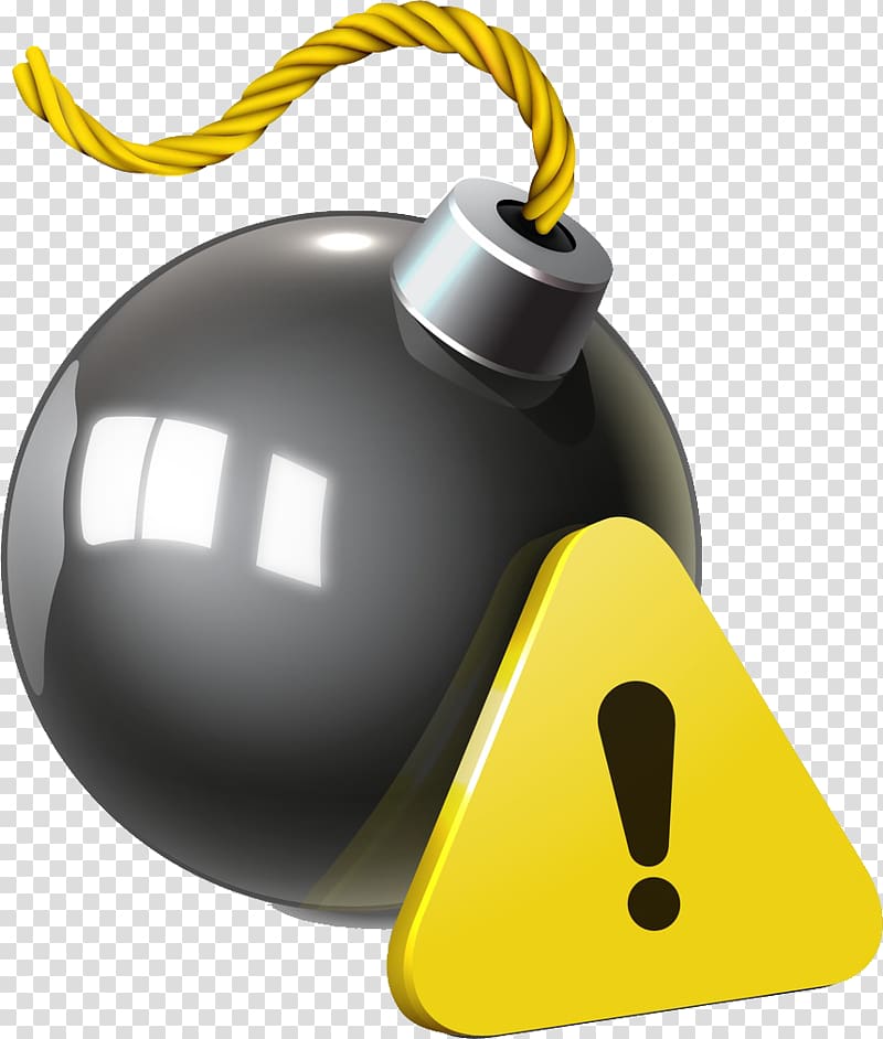 Bomb Warning sign, caution tape transparent background PNG clipart