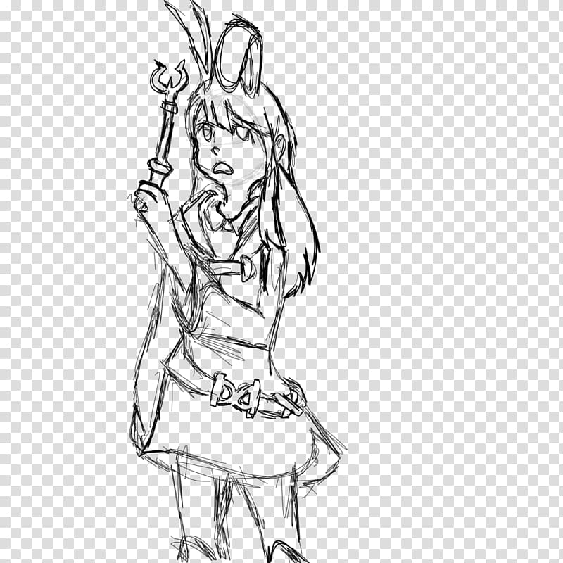 Drawing Line art Finger Sketch, Little Witch Academia transparent background PNG clipart