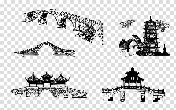 Arch bridge Architecture, Chinese Bridge transparent background PNG clipart