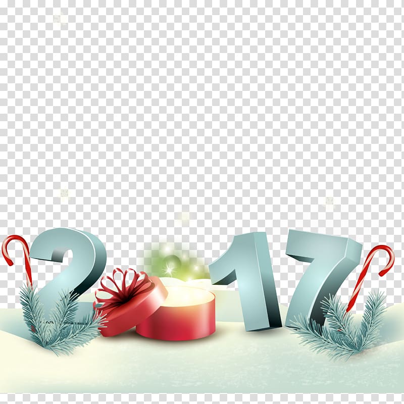 Christmas and holiday season New Years Day, 2017 snow art word material transparent background PNG clipart