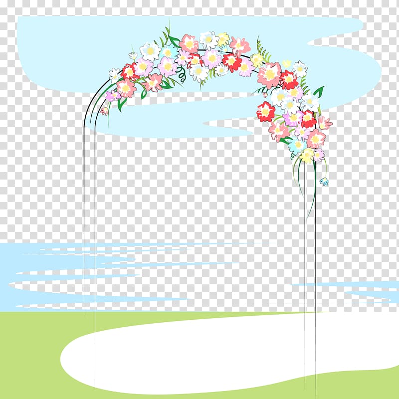 multicolored arbor , Wedding Marriage Cartoon Illustration, Wedding grounds transparent background PNG clipart