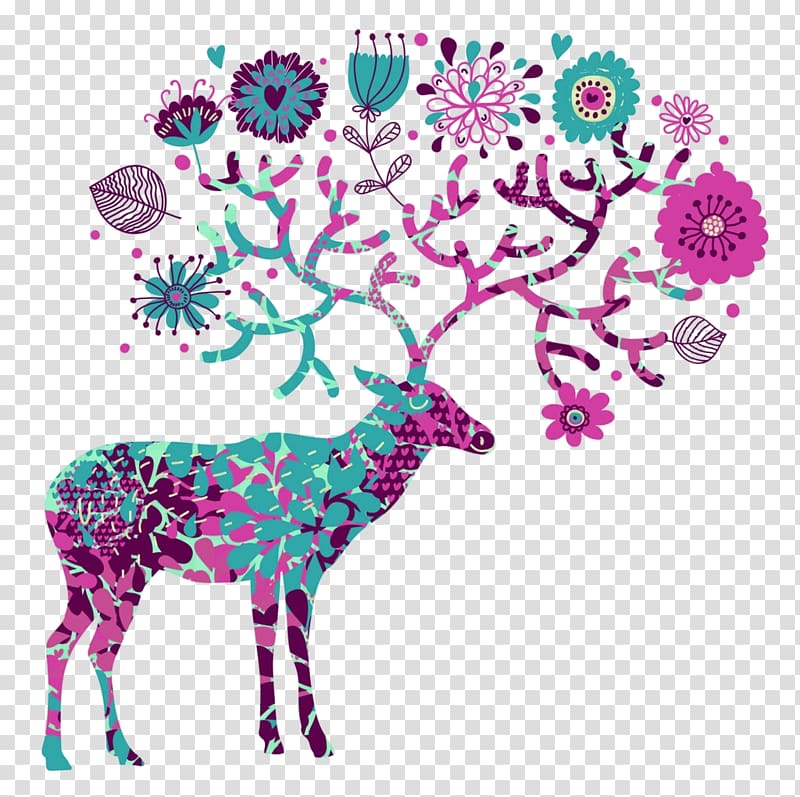 Reindeer Elk, abstract creative reindeer transparent background PNG clipart