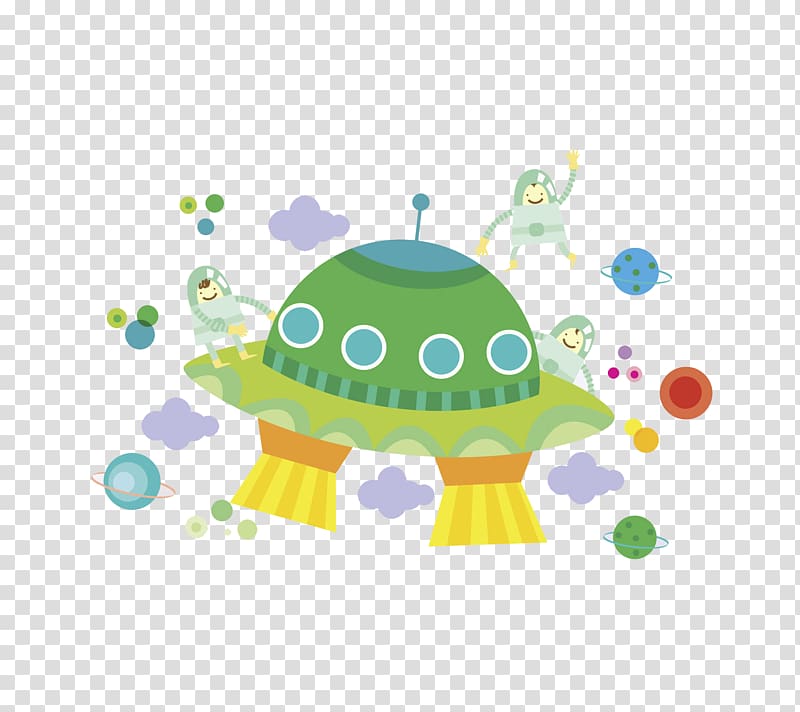 Cartoon Unidentified flying object, Hand painted UFO transparent background PNG clipart