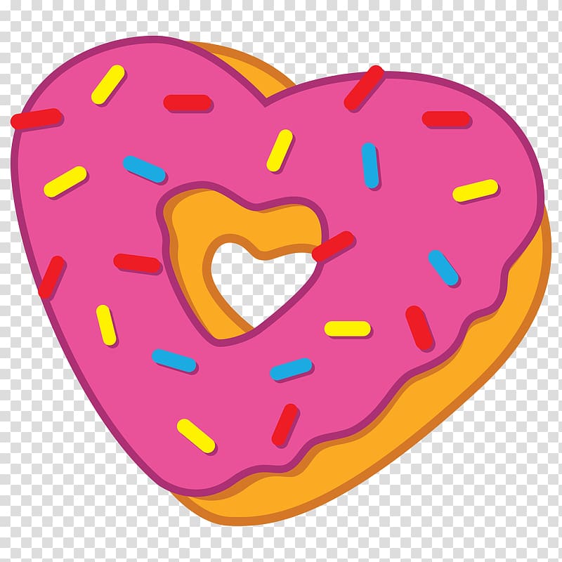 Donuts Cartoon , Sweet Heart transparent background PNG clipart