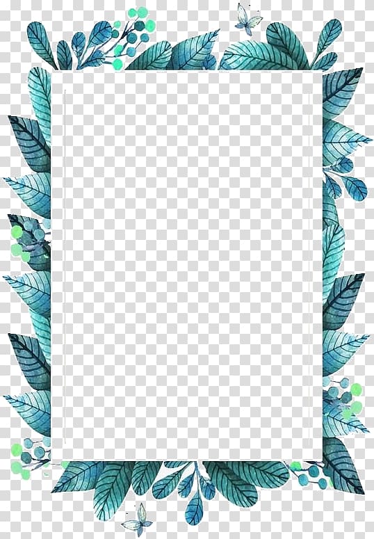 Frames Film frame, green leaf frame title transparent background PNG clipart