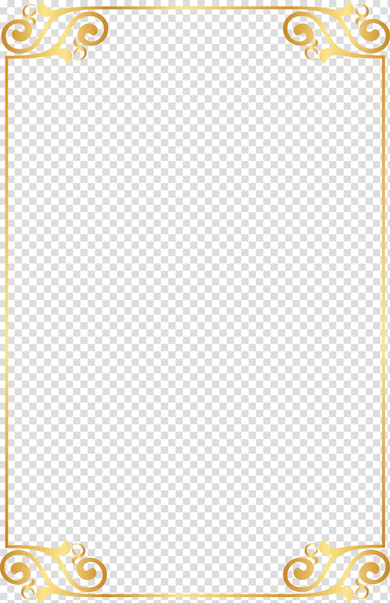 gold border pattern elements transparent background PNG clipart