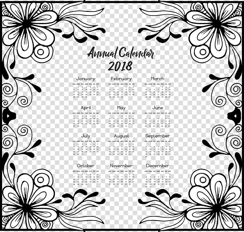 Google Calendar Euclidean Template , Vintage 2018 calendar transparent background PNG clipart