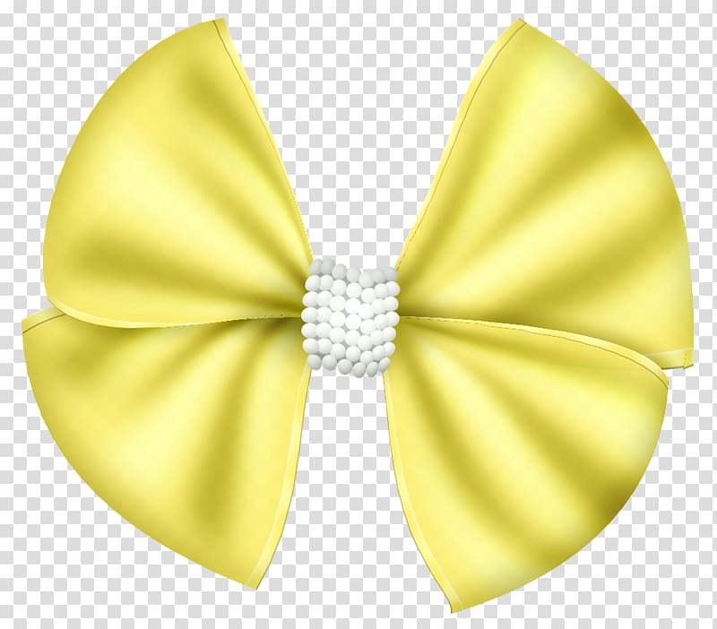 Ribbon , Yellow bow transparent background PNG clipart