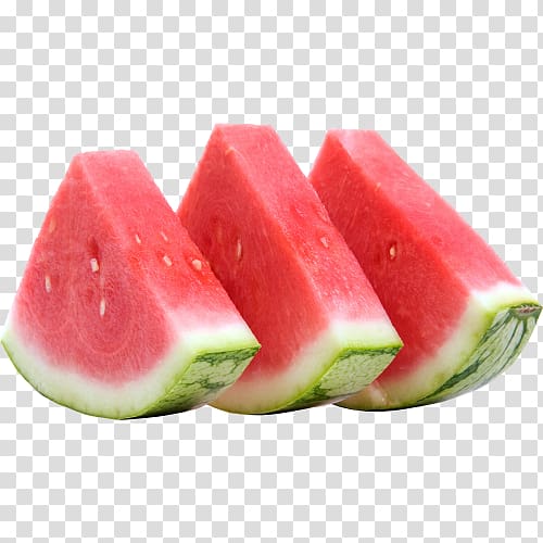 three slices of watermelon, Citrullus lanatus var. lanatus Melon Fruit , water melon transparent background PNG clipart
