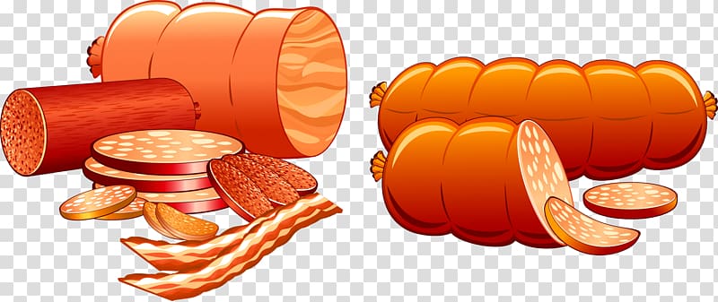 Sausage Ham Salami Bacon Meat, Ham transparent background PNG clipart