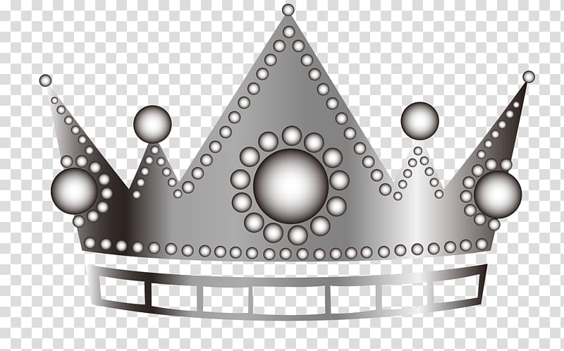 Black and white Pattern, Cartoon silver crown transparent background PNG clipart