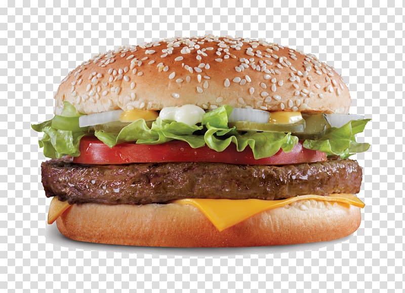 Hamburger Veggie burger Cheeseburger McDonald\'s Quarter Pounder Chicken sandwich, burger king transparent background PNG clipart