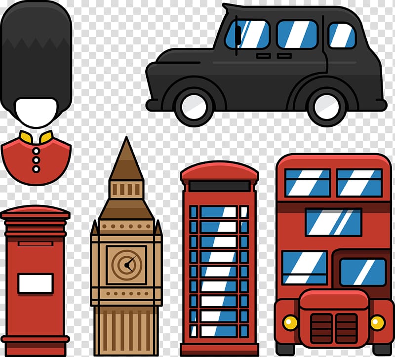 Silhouette Icon, London flat decorative elements transparent background PNG clipart