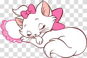 Kitten Cartoon, Gata Marie, Disney Clipart, Cat Clipart, - Pink White Cat  Cartoon, HD Png Download , Transparent Png Image - PNGitem