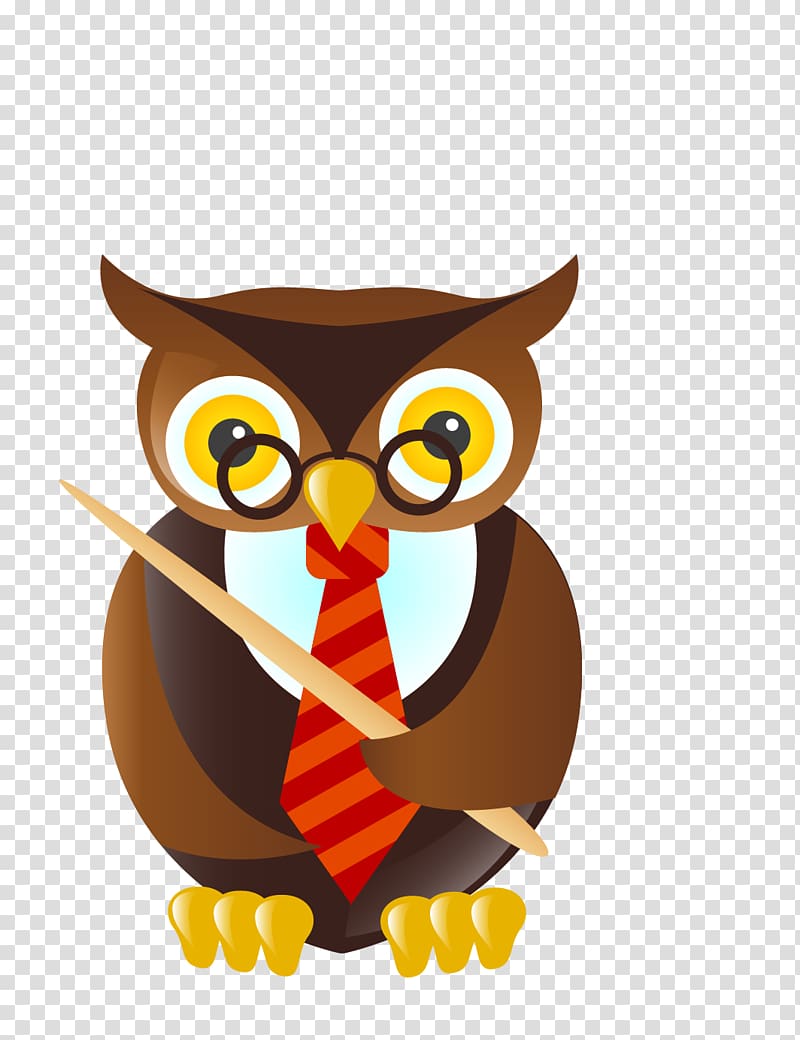Harry Potter-themed owl illustration, Owl Student Teacher Cartoon , Little Owl teacher transparent background PNG clipart