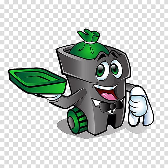 Waste container Tin can Cartoon Illustration, Garbage robot transparent background PNG clipart