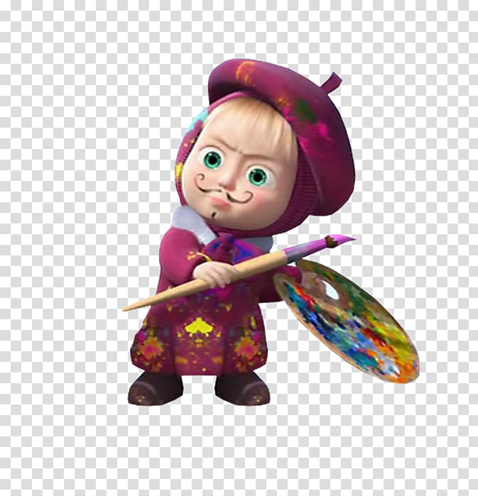 toddler painter illustration, Masha and the Bear , masha and the bear transparent background PNG clipart